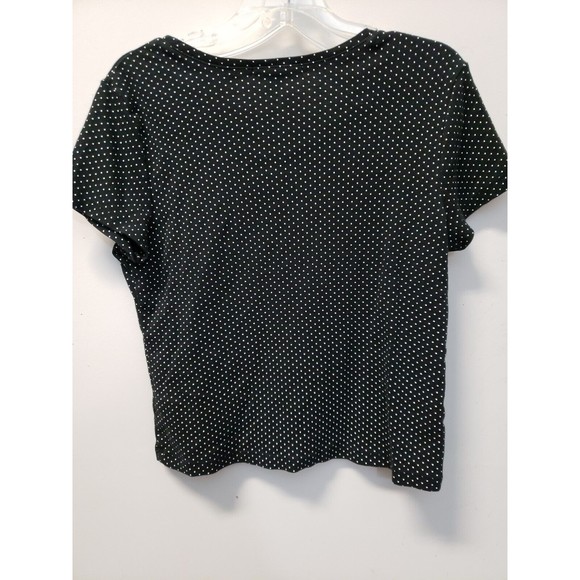 Carolyn Taylor Womens Size M Polka Dot Black and White Short Sleeve Cotton - Picture 7 of 7